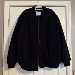 Aritzia Wilfred free 100% Marino Wool Stable Bomber Jacket XL NWT
